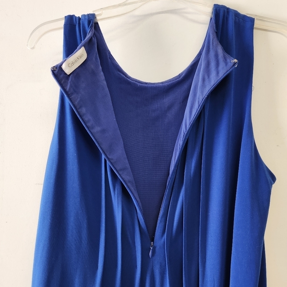 Calvin Klein blue midi dress size Large with pockets - Picture 5 of 11